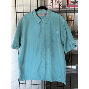 HAVANERA Co Size XL Button Down Short Sleeve Shirt Tropical Palm Tree Beach Shir